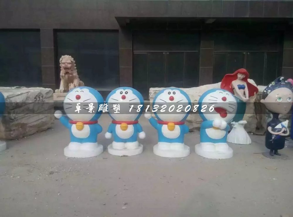 多啦a夢雕塑,玻璃鋼卡通雕塑 (2)