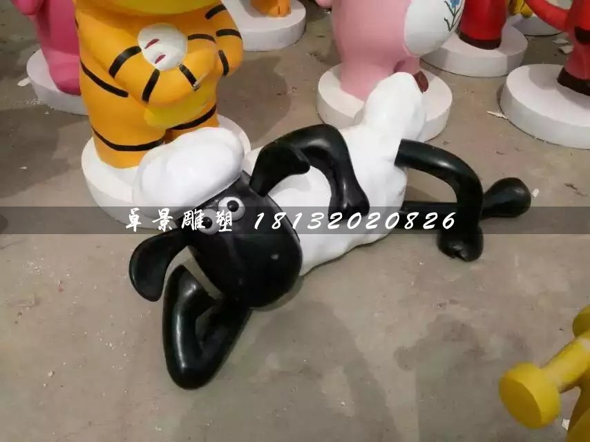 小羊肖恩雕塑,卡通動物雕塑
