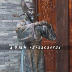 古代官員作揖銅雕，街邊人物銅雕