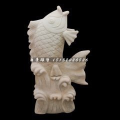 石雕噴泉魚，公園景觀石雕