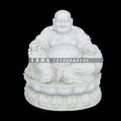 大肚彌勒佛，漢白玉佛像