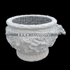 水缸石雕，圓形水缸石雕