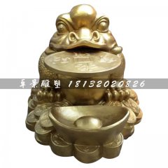 銅雕金蟾，鑄銅金蟾