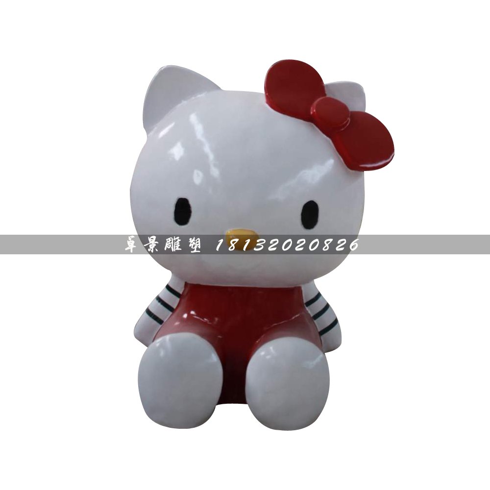 hellokitty貓雕塑，玻璃鋼卡通貓 (2)