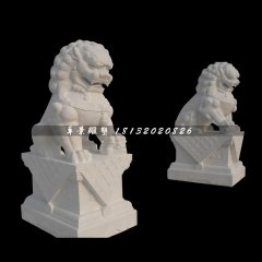 石獅子，石雕動物雕塑