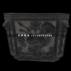 花盆石雕，青石仿古花盆