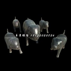 鑄銅動(dòng)物雕塑，小豬銅雕