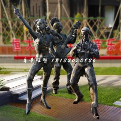 樂(lè)隊(duì)人物雕塑，玻璃鋼景觀雕塑