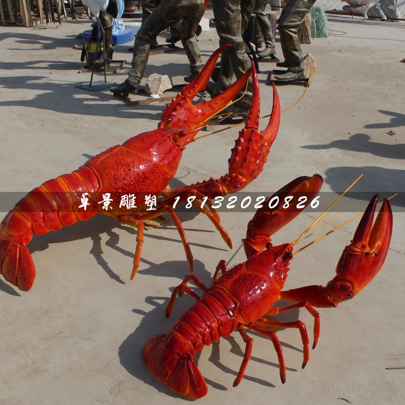 龍蝦雕塑，玻璃鋼仿真海鮮 (5)
