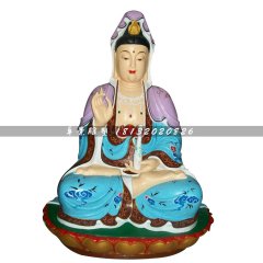 玻璃鋼手拿凈瓶觀音雕塑，玻璃鋼坐式觀音雕塑