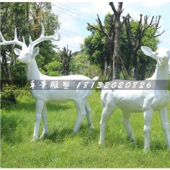 公園小鹿雕塑，玻璃鋼動物