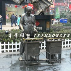 溫酒銅雕，街頭景觀銅雕