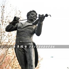 拉小提琴銅雕，西方人物銅雕