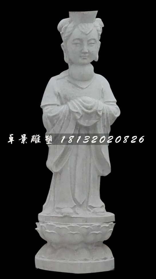 龍女石雕，漢白玉神仙石雕
