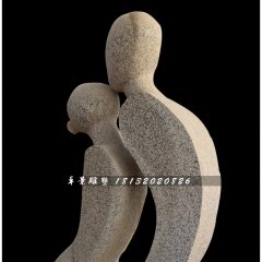 親吻石雕，花崗巖抽象人物雕塑