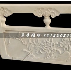 菊花梅花石浮雕欄板，漢白玉欄板