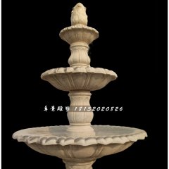 跌水盆石雕，大理石噴泉雕塑