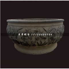 仿古水缸，青石水缸雕塑