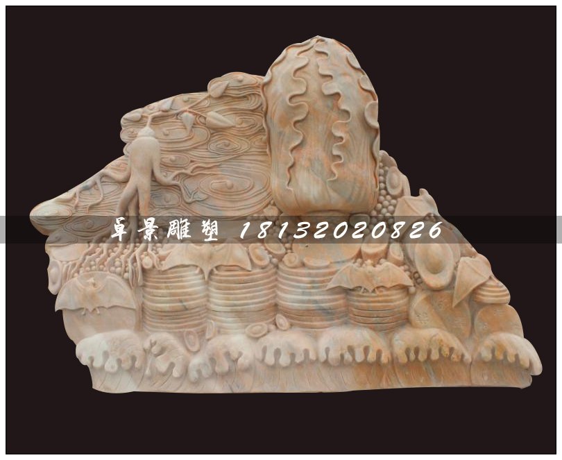 珍珠白菜石雕，招財白菜石雕