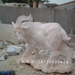 石雕山羊雕塑，公園動物石雕