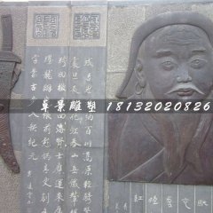 鍛銅浮雕，成吉思汗銅浮雕