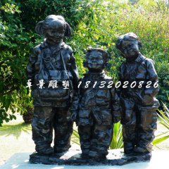 掛鑰匙的小孩銅雕，公園人物銅雕