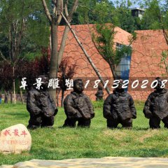公園小孩銅雕，小品銅雕