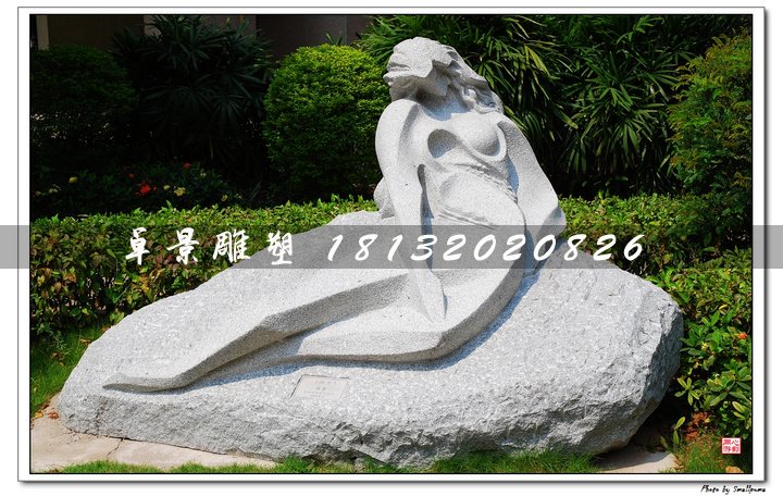 抽象女人石雕,公園景觀雕塑