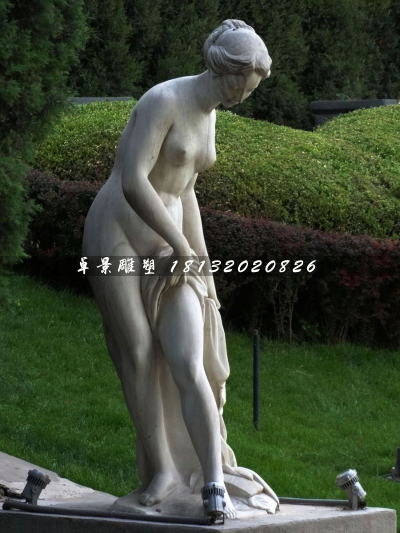 西方美女石雕，沐浴石雕 (2)
