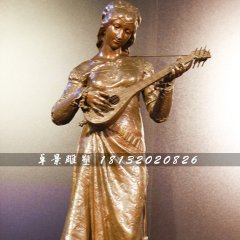 西方美女銅雕，公園人物銅雕