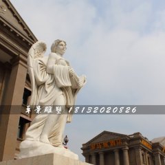 西方天使石雕，漢白玉景觀石雕