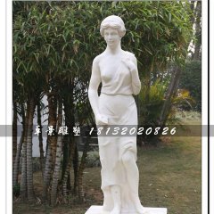 漢白玉美女石雕，公園人物雕塑