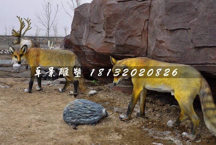 狐貍雕塑,玻璃鋼動(dòng)物雕塑