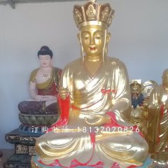 地藏王銅雕，彩繪地藏菩薩銅雕