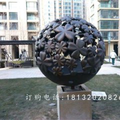 銅雕鏤空球雕塑，公園景觀雕塑