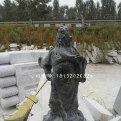 持刀關(guān)公石雕，青石關(guān)公