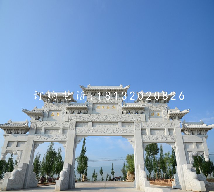 大型石牌坊,道路牌坊石雕
