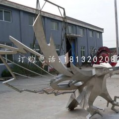 雄鷹展翅雕塑，不銹鋼抽象老鷹