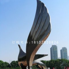 展翅鴿子雕塑，不銹鋼廣場(chǎng)雕塑