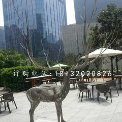 馴鹿雕塑，不銹鋼創(chuàng)意動(dòng)物雕塑