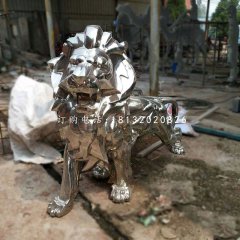 西洋獅雕塑，不銹鋼動(dòng)物雕塑