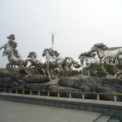 奔騰的馬雕塑，不銹鋼馬雕塑