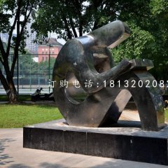 不銹鋼讀書(shū)雕塑，校園抽象人物雕塑