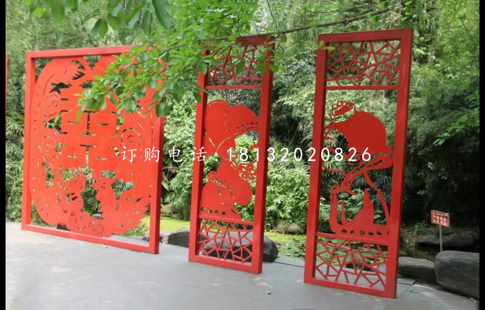 不銹鋼剪紙雕塑，公園景觀雕塑