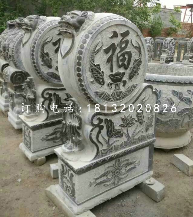 門枕石石雕,青石仿古門墩