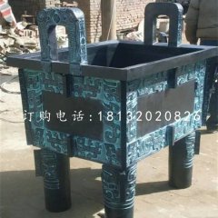 四足鼎銅雕，青銅鼎