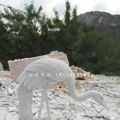 公園仙鶴石雕，漢白玉仙鶴