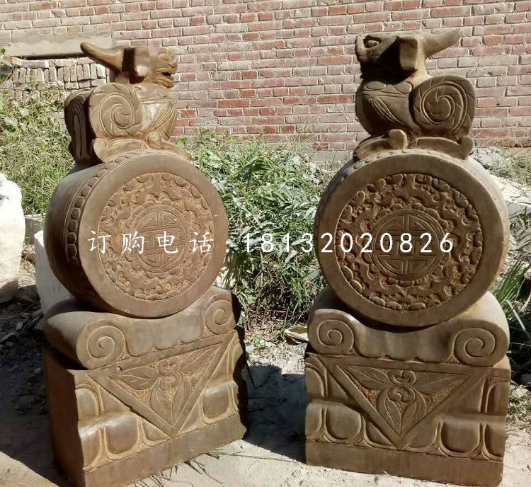 門枕石，仿古石門墩