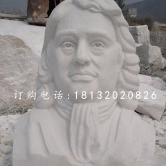 牛頓胸像石雕，漢白玉西方名人