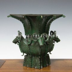 四羊方尊銅雕，仿古青銅雕塑